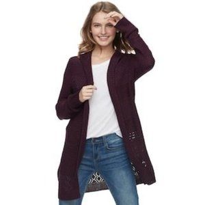 😍Pink Republic hooded open front cardigan sweater